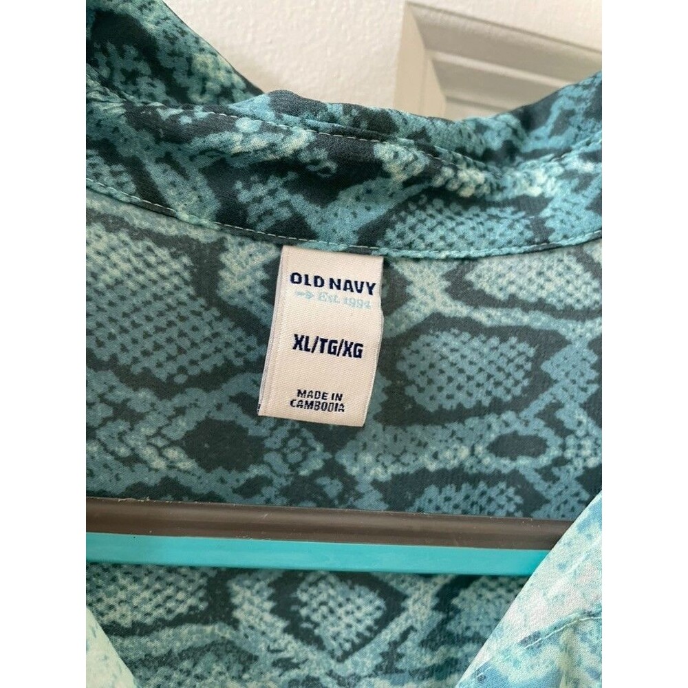 Old Navy Python Snake Print Semi-Sheer Shirt - image 2